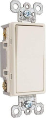 Pass & Seymour - 4 Pole, 120 to 277 VAC, 15 Amp, Specification Grade, Rocker, Wall and Dimmer Light Switch - 1.43 Inch Wide x 4.19 Inch High - Eagle Tool & Supply