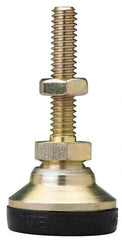 J.W. Winco - 1/4-20 Bolt Thread, Studded Pivotal Stud Mount Leveling Pad & Mount - 825 Max Lb Capacity, 1" Base Diam - Eagle Tool & Supply