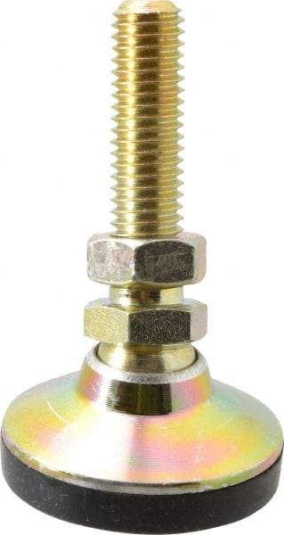 J.W. Winco - 1/2-13 Bolt Thread, Studded Pivotal Stud Mount Leveling Pad & Mount - 3,750 Max Lb Capacity, 1.88" Base Diam - Eagle Tool & Supply
