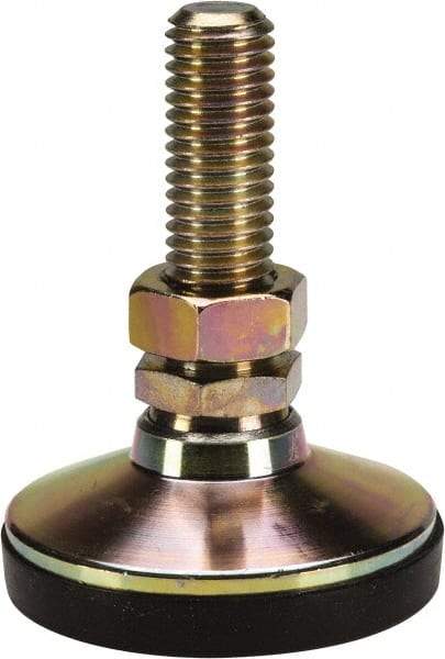 J.W. Winco - 5/8-11 Bolt Thread, Studded Pivotal Stud Mount Leveling Pad & Mount - 4,350 Max Lb Capacity, 2-1/2" Base Diam - Eagle Tool & Supply