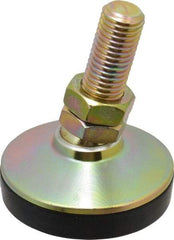 J.W. Winco - 3/4-10 Bolt Thread, Studded Pivotal Stud Mount Leveling Pad & Mount - 5,550 Max Lb Capacity, 3" Base Diam - Eagle Tool & Supply