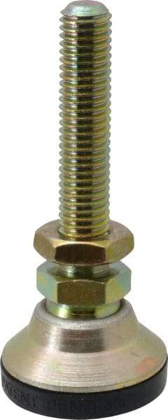 J.W. Winco - M10 x 1.5 Bolt Thread, Studded Pivotal Stud Mount Leveling Pad & Mount - 1,064 Kg Capacity, 32mm Base Diam - Eagle Tool & Supply