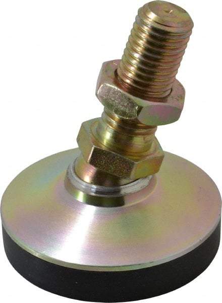J.W. Winco - M20 x 2.5 Bolt Thread, Studded Pivotal Stud Mount Leveling Pad & Mount - 2,071 Kg Capacity, 76mm Base Diam - Eagle Tool & Supply