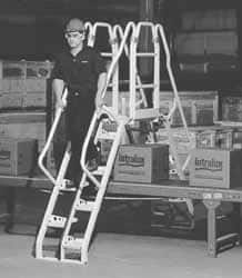 Made in USA - 8' High 1,000 Lb Capacity Alternating Tread Stair - Eagle Tool & Supply