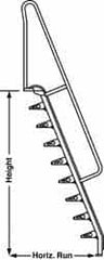 Made in USA - 12' High 1,000 Lb Capacity Alternating Tread Stair - Eagle Tool & Supply