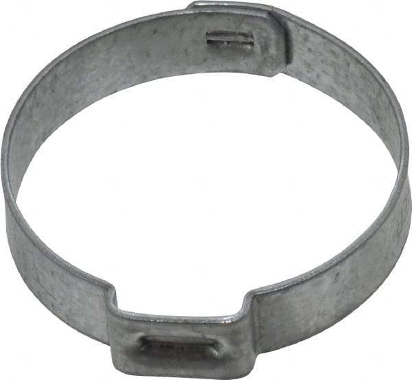 Oetiker - 28.5 to 31.6mm, Zinc-Plated 1-Ear Clamp - 1-1/4" Noml Size, 10mm Inner Width, 7mm Wide x 0.75mm Thick, Carbon Steel - Eagle Tool & Supply