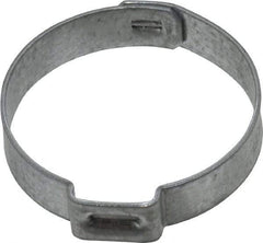 Oetiker - 28.5 to 31.6mm, Zinc-Plated 1-Ear Clamp - 1-1/4" Noml Size, 10mm Inner Width, 7mm Wide x 0.75mm Thick, Carbon Steel - Eagle Tool & Supply