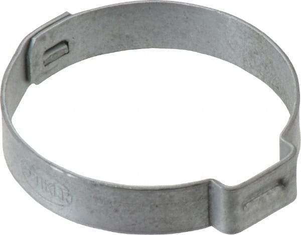 Oetiker - 30 to 33.1mm, Zinc-Plated 1-Ear Clamp - 1-5/16" Noml Size, 10mm Inner Width, 7mm Wide x 0.75mm Thick, Carbon Steel - Eagle Tool & Supply