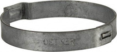 Oetiker - 37.9 to 41mm, Zinc-Plated 1-Ear Clamp - 1-5/8" Noml Size, 10mm Inner Width, 7mm Wide x 0.75mm Thick, Carbon Steel - Eagle Tool & Supply