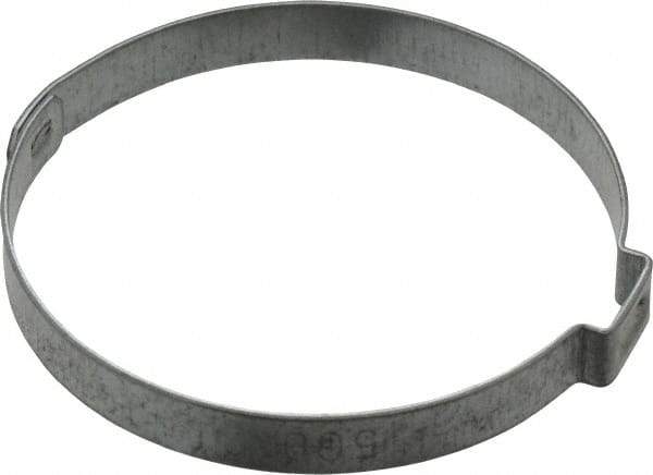 Oetiker - 52.9 to 56mm, Zinc-Plated 1-Ear Clamp - 2-3/16" Noml Size, 10mm Inner Width, 7mm Wide x 0.75mm Thick, Carbon Steel - Eagle Tool & Supply