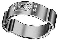 Oetiker - 26.3 to 31mm, Zinc-Plated 2-Ear Clamp - 1-3/16" Noml Size, 7.38mm Inner Width, 10mm Wide x 1.5mm Thick, Carbon Steel - Eagle Tool & Supply