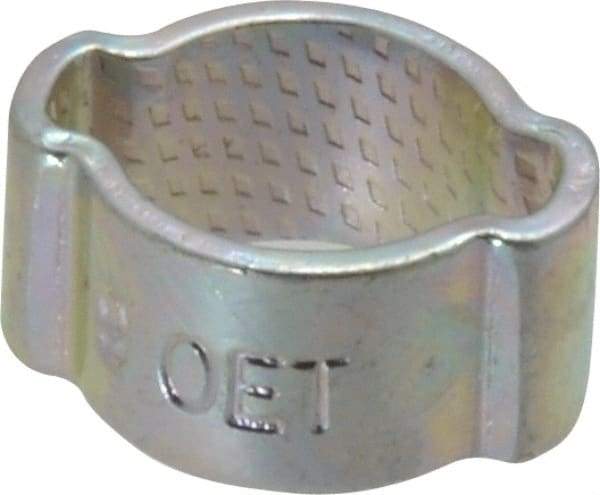 Oetiker - 7 to 9mm, Zinc-Plated 2-Ear Clamp - 5/16" Noml Size, 3.14mm Inner Width, 7mm Wide x 1mm Thick, Carbon Steel - Eagle Tool & Supply