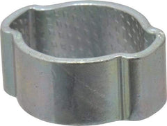 Oetiker - 8.1 to 11mm, Zinc-Plated 2-Ear Clamp - 3/8" Noml Size, 4.55mm Inner Width, 7mm Wide x 1mm Thick, Carbon Steel - Eagle Tool & Supply