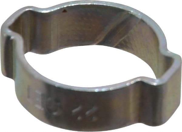 Oetiker - 18 to 22mm, Zinc-Plated 2-Ear Clamp - 13/16" Noml Size, 6.28mm Inner Width, 9mm Wide x 1.5mm Thick, Carbon Steel - Eagle Tool & Supply