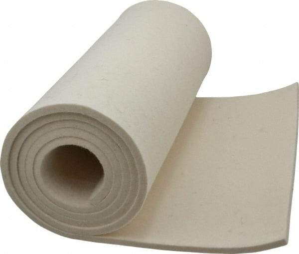 Made in USA - 1/4 Inch Thick x 60 Inch Wide x 12 Inch Long, Pressed Wool Felt Sheet - 4 Lbs/Square Yd., White, 500 psi - Eagle Tool & Supply