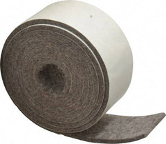 Made in USA - 1/8 Inch Thick x 1-1/2 Inch Wide x 5 Ft. Long, Felt Stripping - Gray, Plain Backing - Eagle Tool & Supply