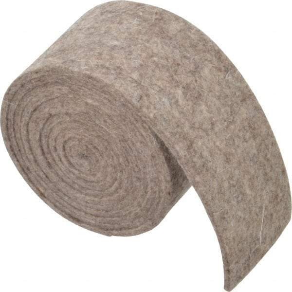 Made in USA - 1/8 Inch Thick x 2 Inch Wide x 5 Ft. Long, Felt Stripping - Gray, Plain Backing - Eagle Tool & Supply