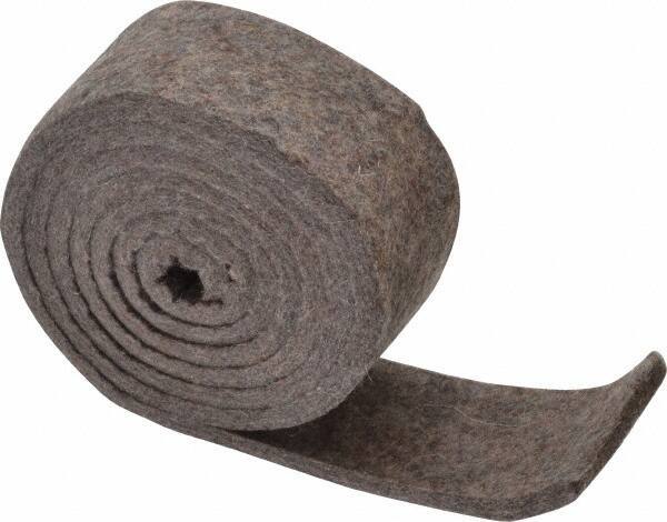 Made in USA - 1/4 Inch Thick x 2 Inch Wide x 5 Ft. Long, Felt Stripping - Gray, Plain Backing - Eagle Tool & Supply