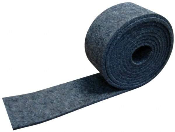 Made in USA - 1/8 Inch Thick x 1-1/2 Inch Wide x 5 Ft. Long, Felt Stripping - Gray, Plain Backing - Eagle Tool & Supply