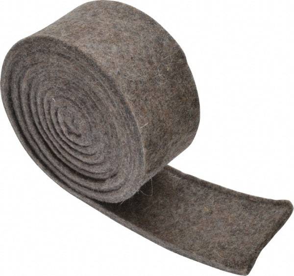 Made in USA - 1/4 Inch Thick x 2 Inch Wide x 5 Ft. Long, Felt Stripping - Gray, Plain Backing - Eagle Tool & Supply