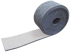 Made in USA - 1/8 Inch Thick x 1-1/2 Inch Wide x 10 Ft. Long, Felt Stripping - Gray, Adhesive Backing - Eagle Tool & Supply