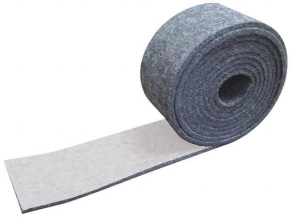 Made in USA - 1/8 Inch Thick x 1-1/2 Inch Wide x 5 Ft. Long, Felt Stripping - Gray, Adhesive Backing - Eagle Tool & Supply