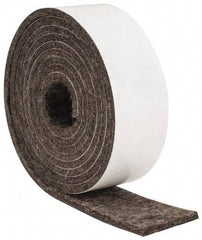 Made in USA - 1/8 Inch Thick x 1 Inch Wide x 5 Ft. Long, Felt Stripping - Gray, Adhesive Backing - Eagle Tool & Supply