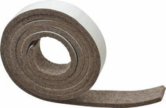 Made in USA - 1/4 Inch Thick x 1 Inch Wide x 5 Ft. Long, Felt Stripping - Gray, Adhesive Backing - Eagle Tool & Supply