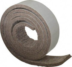 Made in USA - 1/4 Inch Thick x 1-1/2 Inch Wide x 5 Ft. Long, Felt Stripping - Gray, Adhesive Backing - Eagle Tool & Supply