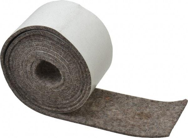 Made in USA - 1/8 Inch Thick x 2 Inch Wide x 5 Ft. Long, Felt Stripping - Gray, Adhesive Backing - Eagle Tool & Supply