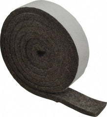 Made in USA - 1/4 Inch Thick x 1 Inch Wide x 5 Ft. Long, Felt Stripping - Gray, Adhesive Backing - Eagle Tool & Supply