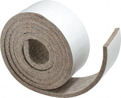 Made in USA - 1/4 Inch Thick x 2 Inch Wide x 5 Ft. Long, Felt Stripping - Gray, Adhesive Backing - Eagle Tool & Supply