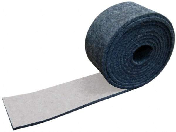 Made in USA - 1/4 Inch Thick x 1-1/2 Inch Wide x 5 Ft. Long, Felt Stripping - Gray, Adhesive Backing - Eagle Tool & Supply