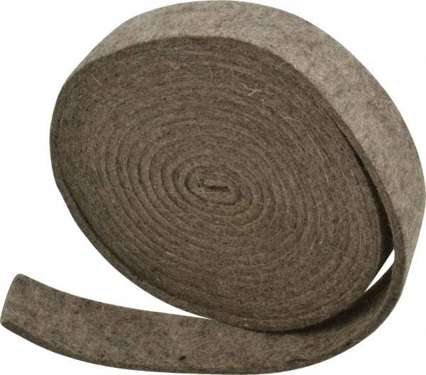 Made in USA - 1/8 Inch Thick x 1 Inch Wide x 10 Ft. Long, Felt Stripping - Gray, Plain Backing - Eagle Tool & Supply