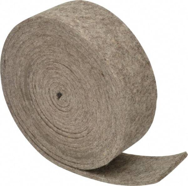 Made in USA - 1/8 Inch Thick x 1-1/2 Inch Wide x 10 Ft. Long, Felt Stripping - Gray, Plain Backing - Eagle Tool & Supply