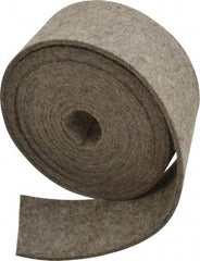 Made in USA - 1/8 Inch Thick x 2 Inch Wide x 10 Ft. Long, Felt Stripping - Gray, Plain Backing - Eagle Tool & Supply