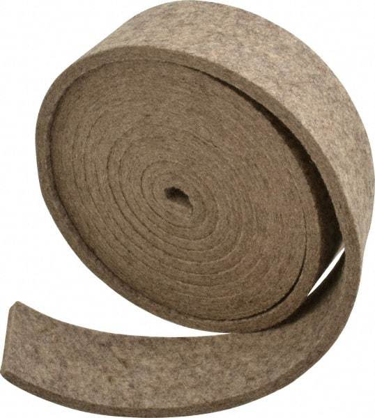 Made in USA - 1/4 Inch Thick x 2 Inch Wide x 10 Ft. Long, Felt Stripping - Gray, Plain Backing - Eagle Tool & Supply