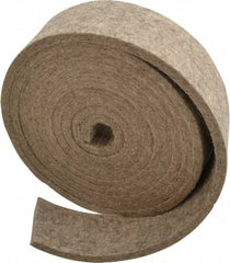 Made in USA - 1/4 Inch Thick x 2 Inch Wide x 10 Ft. Long, Felt Stripping - Gray, Plain Backing - Eagle Tool & Supply