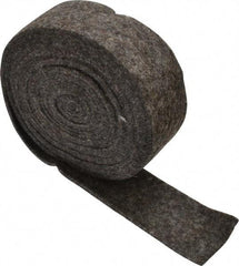 Made in USA - 1/8 Inch Thick x 1-1/2 Inch Wide x 10 Ft. Long, Felt Stripping - Gray, Plain Backing - Eagle Tool & Supply