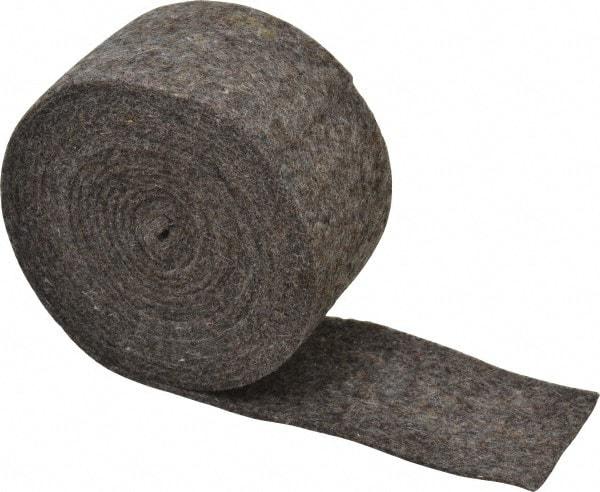 Made in USA - 1/8 Inch Thick x 2 Inch Wide x 10 Ft. Long, Felt Stripping - Gray, Plain Backing - Eagle Tool & Supply