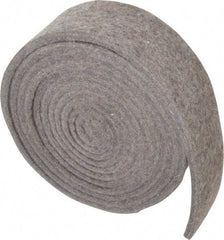 Made in USA - 1/4 Inch Thick x 2 Inch Wide x 10 Ft. Long, Felt Stripping - Gray, Plain Backing - Eagle Tool & Supply