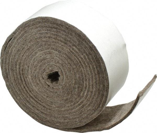 Made in USA - 1/8 Inch Thick x 2 Inch Wide x 10 Ft. Long, Felt Stripping - Gray, Adhesive Backing - Eagle Tool & Supply