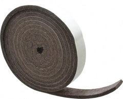 Made in USA - 1/4 Inch Thick x 1 Inch Wide x 10 Ft. Long, Felt Stripping - Gray, Adhesive Backing - Eagle Tool & Supply