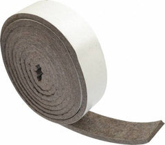 Made in USA - 1/4 Inch Thick x 1-1/2 Inch Wide x 10 Ft. Long, Felt Stripping - Gray, Adhesive Backing - Eagle Tool & Supply