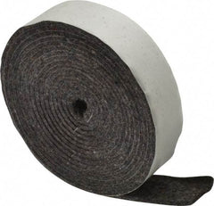 Made in USA - 1/8 Inch Thick x 1 Inch Wide x 10 Ft. Long, Felt Stripping - Gray, Adhesive Backing - Eagle Tool & Supply