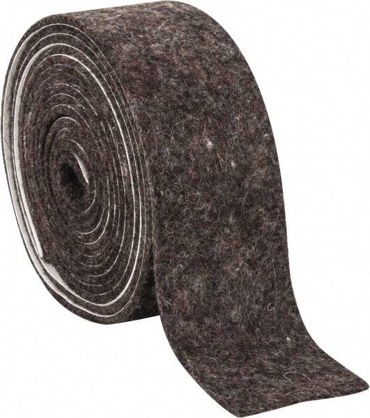 Made in USA - 1/8 Inch Thick x 2 Inch Wide x 10 Ft. Long, Felt Stripping - Gray, Adhesive Backing - Eagle Tool & Supply