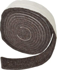 Made in USA - 1/4 Inch Thick x 1-1/2 Inch Wide x 10 Ft. Long, Felt Stripping - Gray, Adhesive Backing - Eagle Tool & Supply