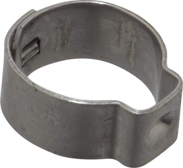 Oetiker - 11.4 to 13.3mm, 1-Ear Clamp - 1/2" Noml Size, 6mm Inner Width, 7mm Wide x 0.6mm Thick, Stainless Steel - Eagle Tool & Supply