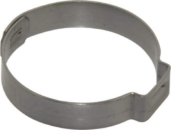 Oetiker - 27 to 30.1mm, 1-Ear Clamp - 1-3/16" Noml Size, 10mm Inner Width, 7mm Wide x 0.6mm Thick, Stainless Steel - Eagle Tool & Supply