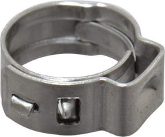 Oetiker - Stepless Ear Clamp - 3/8" Noml Size, 5.5mm Inner Width, 5mm Wide x 0.5mm Thick, Stainless Steel - Eagle Tool & Supply